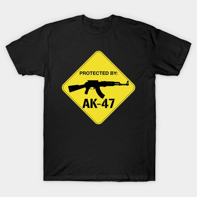 Protected by AK-47 T-Shirt by  The best hard hat stickers 